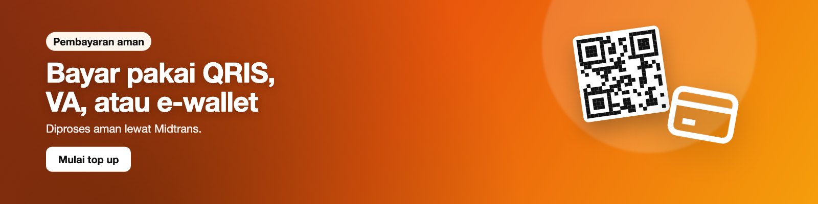 Bayar pakai QRIS, VA, atau e-wallet. Diproses aman lewat Midtrans.